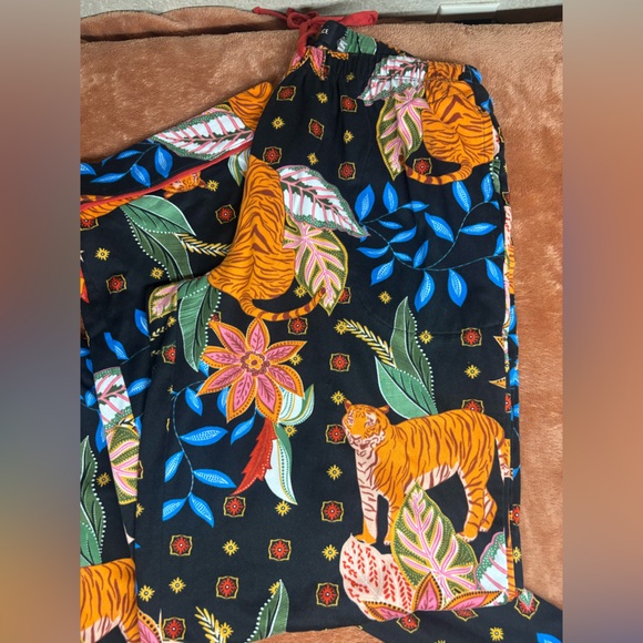 Room service Colorful Tiger Print Pajama Set – Two Piece Top & Pants - Picture 4 of 4